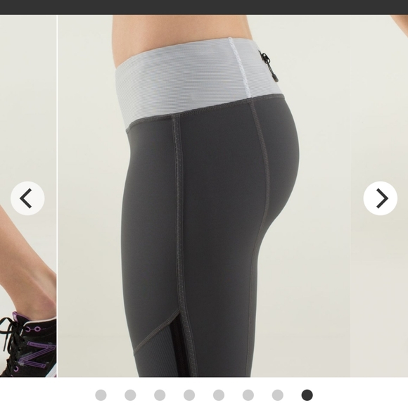 Lululemon-Race with Grace Crops-Soot Light-Sz 8-NW - Picture 5 of 13